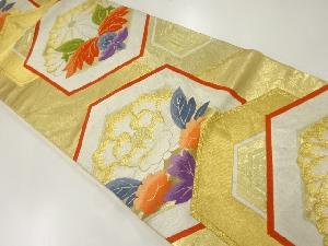 アンティーク　亀甲に花模様織出し袋帯（材料）